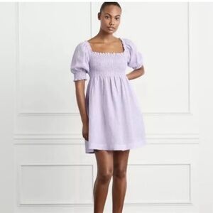 Hill House Small purple and white stripe dress